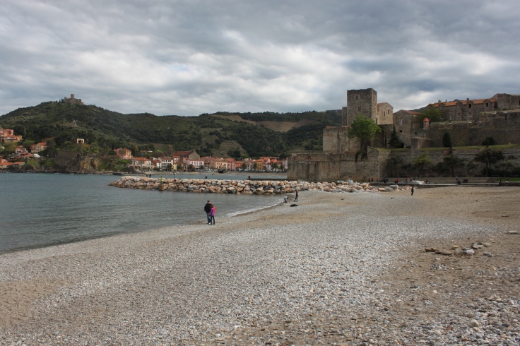 View of the Château Royal de Collioure from the beach.